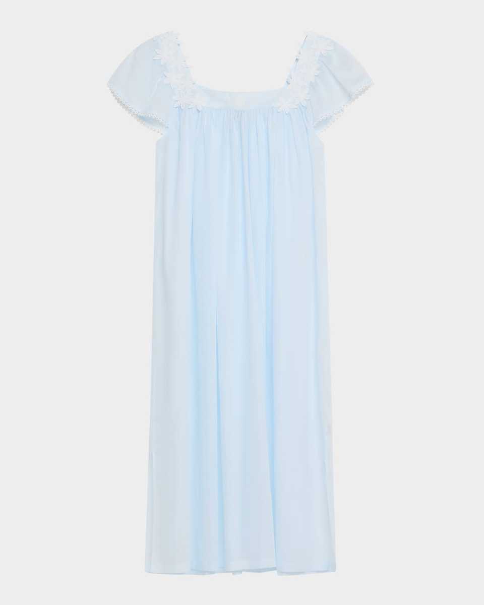 Camilla-2 Ruched Floral Applique Nightgown